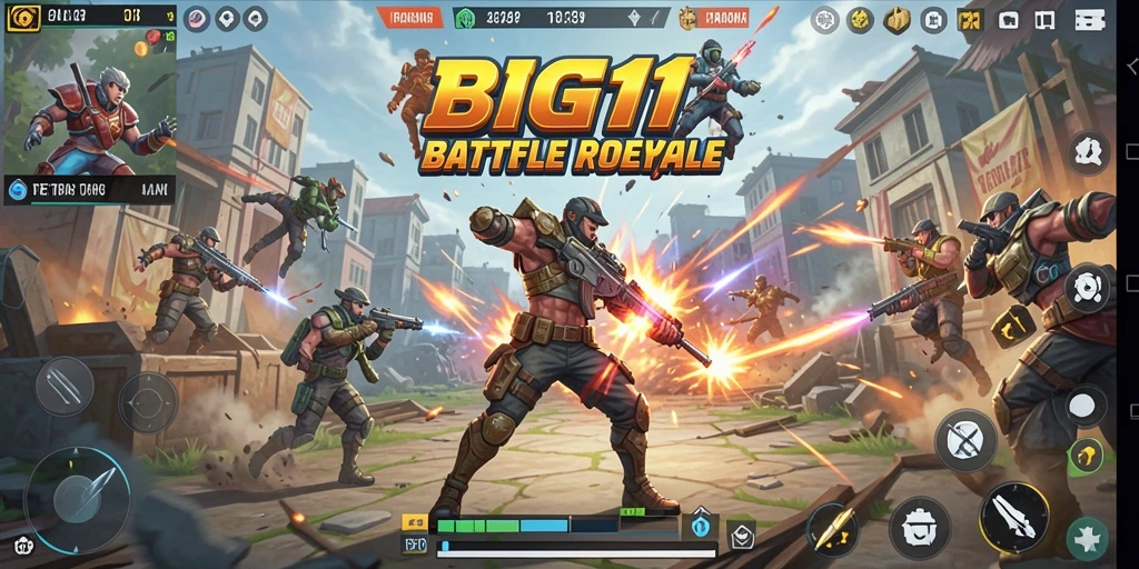 Tampilan gameplay BIG11 yang penuh aksi di medan pertempuran.