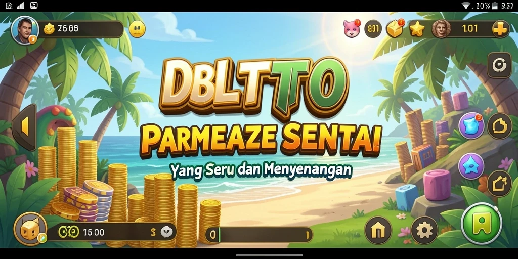 Screenshot gameplay <strong>DBLTOTO</strong> yang penuh warna dan menarik.