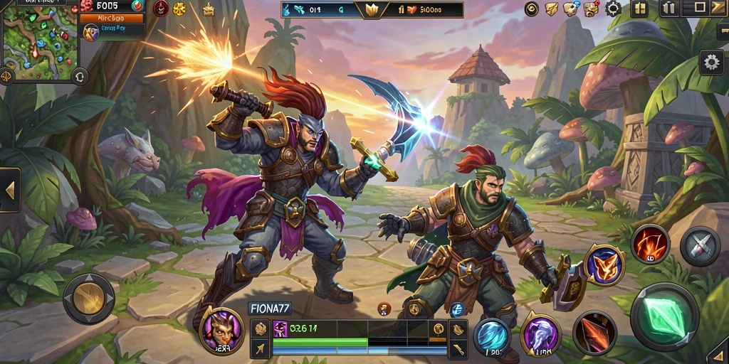Tampilan gameplay FIONA77 yang epik dan atraktif.