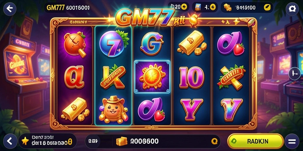 Screenshot gameplay GM777 menampilkan suasana permainan Slot yang seru.