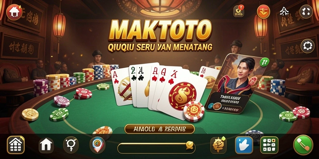 Tampilan menarik dari gameplay QiuQiu di MAKTOTO.