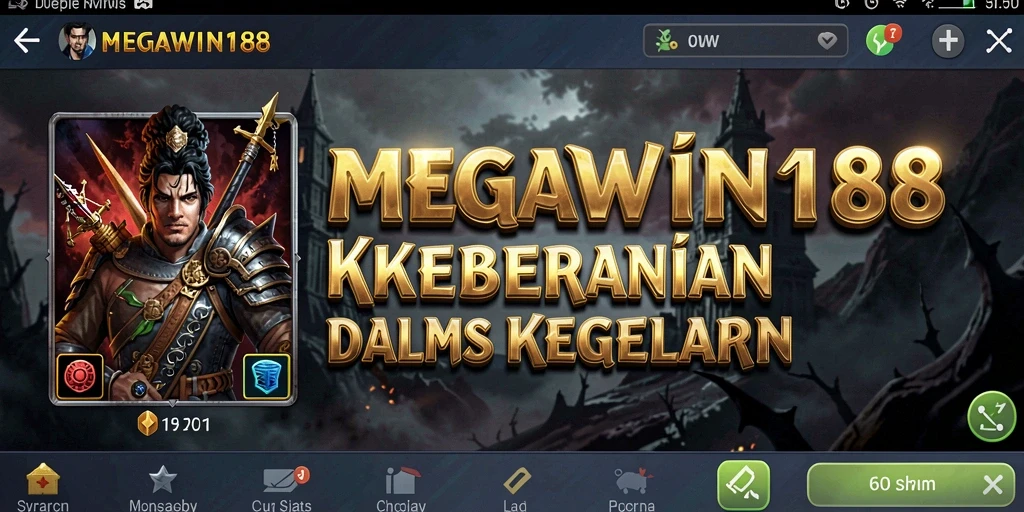 Screenshot utama MEGAWIN188 menampilkan aksi seram dalam kegelapan.
