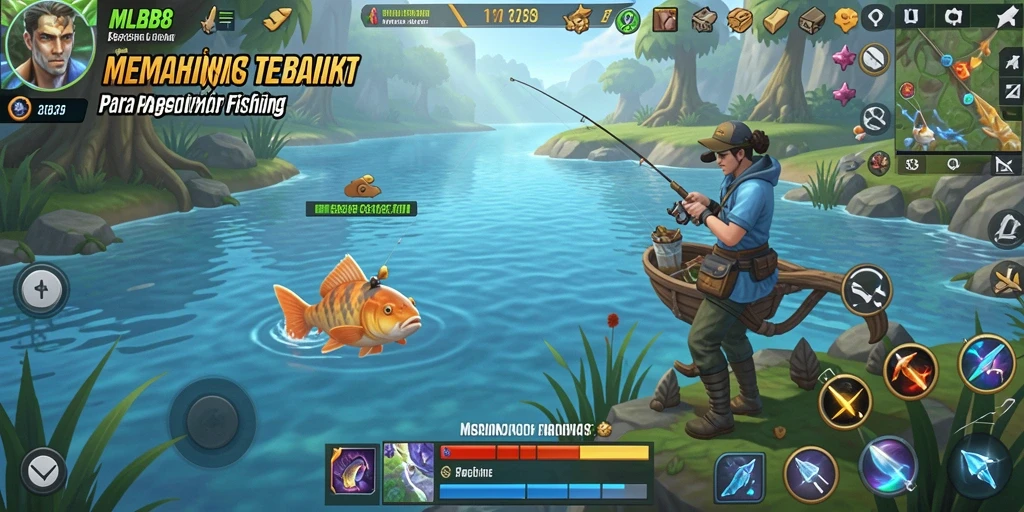 Screenshot gameplay MLBB8 yang menunjukkan pengalaman memancing yang mendebarkan.
