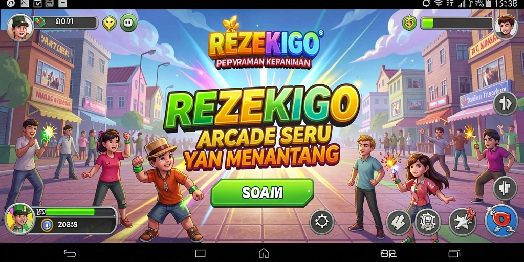 Screenshot utama <strong>REZEKIGO</strong> menunjukkan momen seru dalam permainan Arcade.
