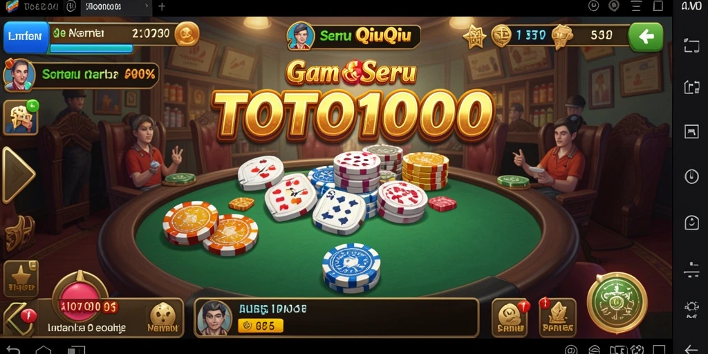 Screenshot gameplay TOTO1000 menampilkan keseruan bermain QiuQiu.