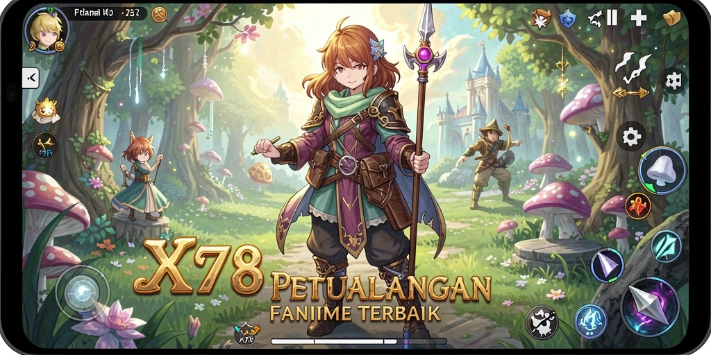 Screenshot X78 menunjukkan aksi pertarungan karakter Anime.