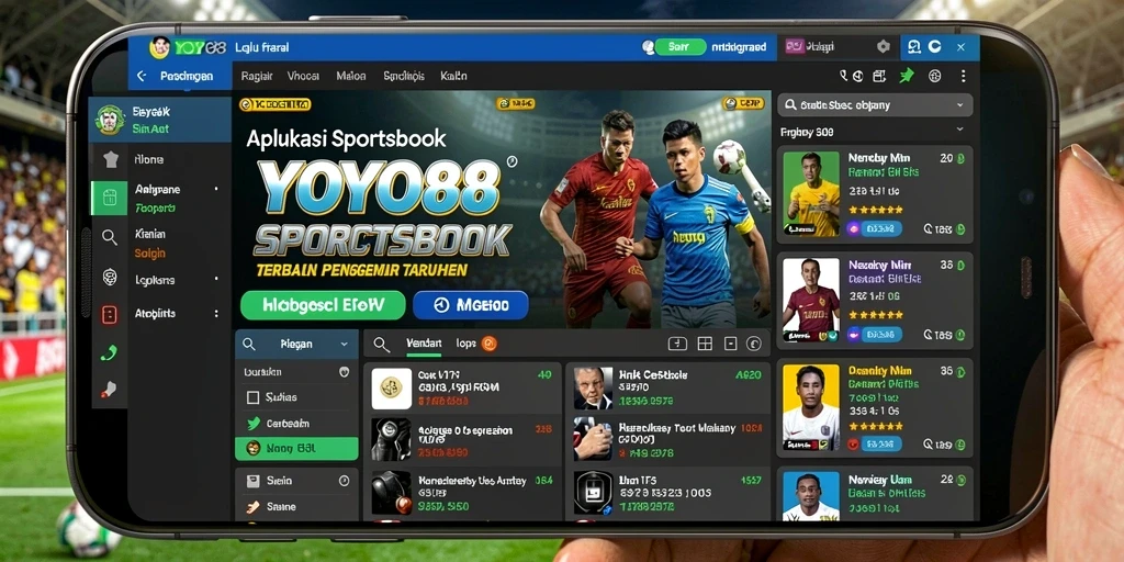 Screenshot utama YOYO88 menampilkan antarmuka sportsbook yang menarik.